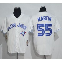 Toronto Blue Jays #55 Russell Martin White Cooperstown Throwback Stitched MLB Jersey