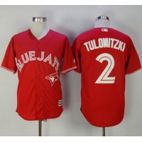 Toronto Blue Jays #2 Troy Tulowitzki Red New Cool Base Canada Day Stitched MLB Jersey