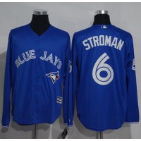 Toronto Blue Jays #6 Marcus Stroman Blue New Cool Base Long Sleeve Stitched MLB Jersey