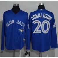 Toronto Blue Jays #20 Josh Donaldson Blue New Cool Base Long Sleeve Stitched MLB Jersey