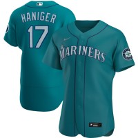 Seattle Seattle Mariners #17 Mitch Haniger Men's Nike Aqua Alternate 2020 Authentic Player MLB Jersey