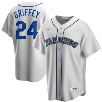 Seattle Seattle Mariners #24 Ken Griffey Jr. Nike Home Cooperstown Collection Player MLB Jersey White