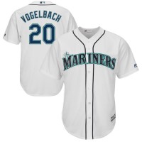 Seattle Seattle Mariners #20 Dan Vogelbach Majestic Home Cool Base Player Jersey White