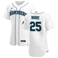 Seattle Seattle Mariners #25 Dylan Moore Men's Nike White Home 2020 Authentic Player MLB Jersey