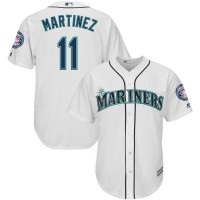 Seattle Seattle Mariners #11 Edgar Martinez Majestic 2019 Hall of Fame Induction Home Cool Base Player Jersey White