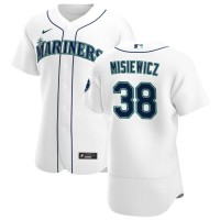 Seattle Seattle Mariners #38 Anthony Misiewicz Men's Nike White Home 2020 Authentic Player MLB Jersey
