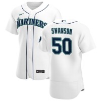 Seattle Seattle Mariners #50 Erik Swanson Men's Nike White Home 2020 Authentic Player MLB Jersey