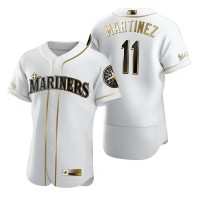 Seattle Seattle Mariners #11 Edgar Martinez White Nike Men's Authentic Golden Edition MLB Jersey