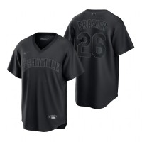 Seattle Seattle Mariners #26 Adam Frazier Nike Men's MLB Black Pitch Black Fashion Jersey