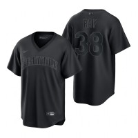Seattle Seattle Mariners #38 Robbie Ray Nike Men's MLB Black Pitch Black Fashion Jersey