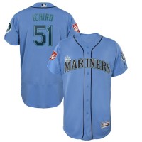 Seattle Mariners #51 Ichiro Suzuki Light Blue 2019 Spring Training Flex Base Stitched MLB Jersey