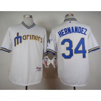 Seattle Mariners #34 Felix Hernandez White 1979 Turn Back The Clock Stitched MLB Jersey