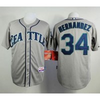 Seattle Mariners #34 Felix Hernandez Grey Cool Base Stitched MLB Jersey