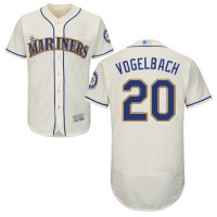 Seattle Mariners #20 Dan Vogelbach Cream Flexbase Authentic Collection Stitched MLB Jersey
