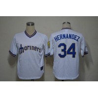 Seattle Mariners #34 Felix Hernandez White Cooperstown Stitched MLB Jersey