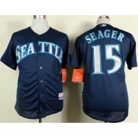 Seattle Mariners #15 Kyle Seager Navy Blue Cool Base Stitched MLB Jersey