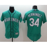 Seattle Mariners #34 Felix Hernandez Green Flexbase Authentic Collection Stitched MLB Jersey