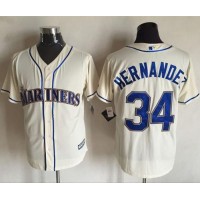 Seattle Mariners #34 Felix Hernandez Cream New Cool Base Stitched MLB Jersey