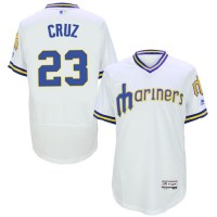 Seattle Mariners #23 Nelson Cruz White Flexbase Authentic Collection Cooperstown Stitched MLB Jersey