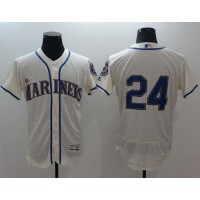 Seattle Mariners #24 Ken Griffey Cream Flexbase Authentic Collection Stitched MLB Jersey