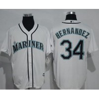 Seattle Mariners #34 Felix Hernandez White New Cool Base Stitched MLB Jersey