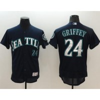 Seattle Mariners #24 Ken Griffey Navy Blue Flexbase Authentic Collection Stitched MLB Jersey