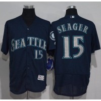 Seattle Mariners #15 Kyle Seager Navy Blue Flexbase Authentic Collection Stitched MLB Jersey