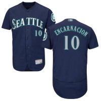 Seattle Mariners #10 Edwin Encarnacion Navy Blue Flexbase Authentic Collection Stitched MLB Jersey