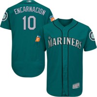 Seattle Mariners #10 Edwin Encarnacion Green Flexbase Authentic Collection Stitched MLB Jersey