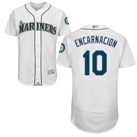 Seattle Mariners #10 Edwin Encarnacion White Flexbase Authentic Collection Stitched MLB Jersey
