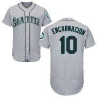 Seattle Mariners #10 Edwin Encarnacion Grey Flexbase Authentic Collection Stitched MLB Jersey