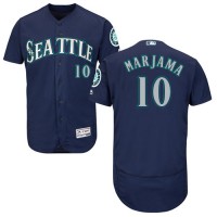 Seattle Mariners #10 Mike Marjama Navy Blue Flexbase Authentic Collection Stitched MLB Jersey