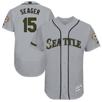 Seattle Mariners #15 Kyle Seager Grey Flexbase Authentic Collection Memorial Day Stitched MLB Jersey