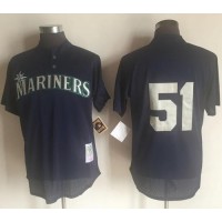 Mitchell And Ness 1995 Seattle Mariners #51 Randy Johnson Navy Blue Throwback Stitched MLB Jersey