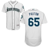 Seattle Mariners #65 James Paxton White Flexbase Authentic Collection Stitched MLB Jersey