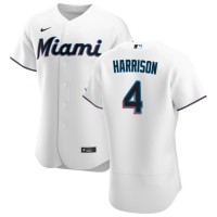 Miami Miami Marlins #4 Monte Harrison Men's Nike White Home 2020 Authentic Player MLB Jersey