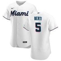 Miami Miami Marlins #5 Jon Berti Men's Nike White Home 2020 Authentic Player MLB Jersey