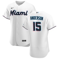 Miami Miami Marlins #15 Brian Anderson Men's Nike White Home 2020 Authentic Player MLB Jersey