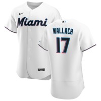 Miami Miami Marlins #17 Chad Wallach Men's Nike White Home 2020 Authentic Player MLB Jersey
