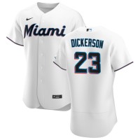 Miami Miami Marlins #23 Corey Dickerson Men's Nike White Home 2020 Authentic Player MLB Jersey