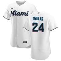 Miami Miami Marlins #24 Jesus Aguilar Men's Nike White Home 2020 Authentic Player MLB Jersey