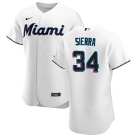 Miami Miami Marlins #34 Magneuris Sierra Men's Nike White Home 2020 Authentic Player MLB Jersey