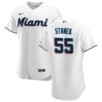 Miami Miami Marlins #55 Ryne Stanek Men's Nike White Home 2020 Authentic Player MLB Jersey