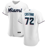 Miami Miami Marlins #72 Daniel Castano Men's Nike White Home 2020 Authentic Player MLB Jersey