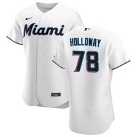 Miami Miami Marlins #78 Jordan Holloway Men's Nike White Home 2020 Authentic Player MLB Jersey