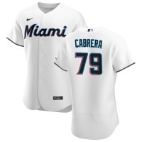 Miami Miami Marlins #79 Edward Cabrera Men's Nike White Home 2020 Authentic Player MLB Jersey