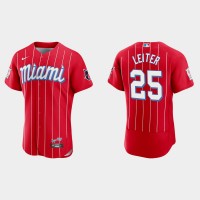 Miami Miami Marlins #25 Al Leiter Men's Nike 2021 City Connect Authentic MLB Jersey Red