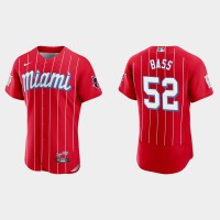 Miami Miami Marlins #52 Anthony Bass Men's Nike 2021 City Connect Authentic MLB Jersey Red