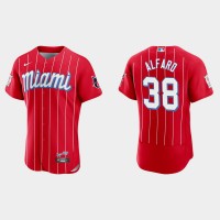 Miami Miami Marlins #38 Jorge Alfaro Men's Nike 2021 City Connect Authentic MLB Jersey Red