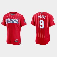 Miami Miami Marlins #9 Juan Pierre Men's Nike 2021 City Connect Authentic MLB Jersey Red